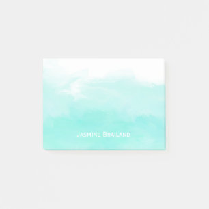 Post-it® La brosse verte en bon état d'aquarelle d'Aqua