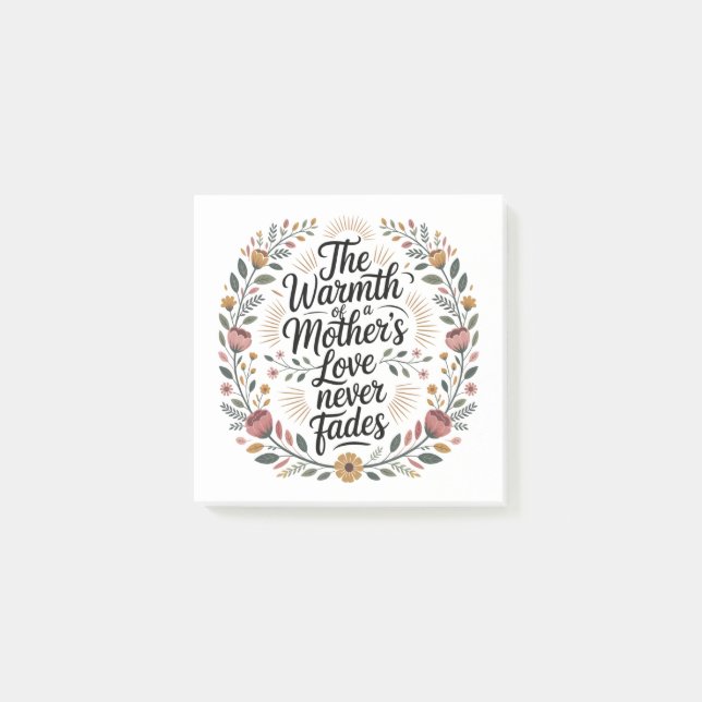 Post-it® La chaleur de l'amour d'une mère ne faiblit jamais (Devant)