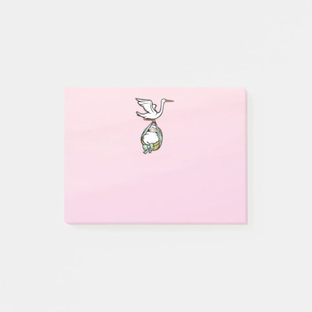 Post-it® La cigogne porte une petite fille (Devant)