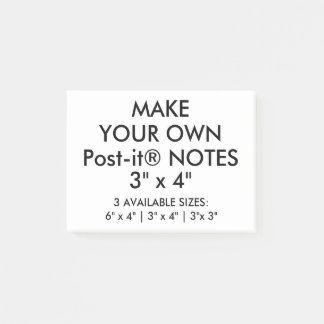 Post-it® La coutume a personnalisé grand 3" x 4" des notes