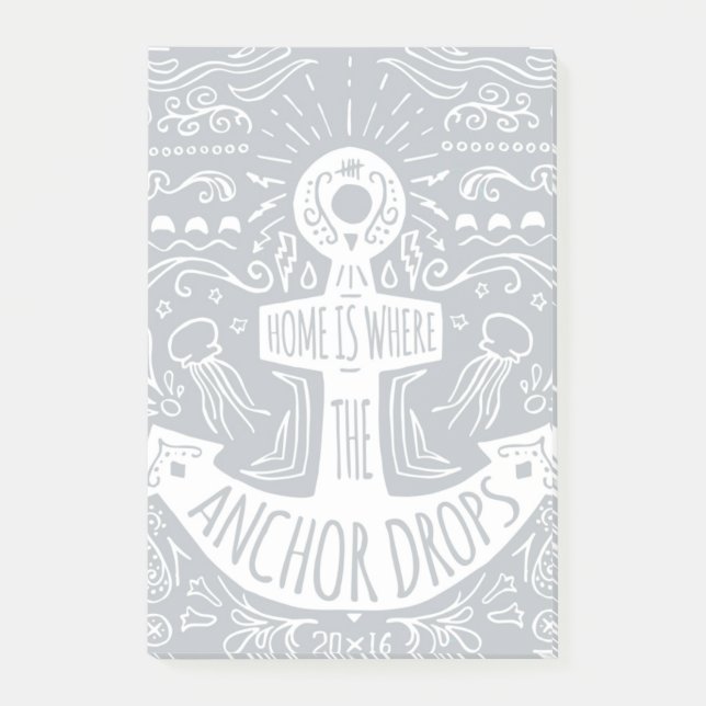 Post-it® La maison est où l'Ancre se laisse tomber (Devant)