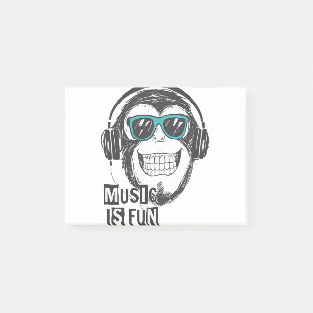 Post-it® La musique est un singe amusant (Devant)