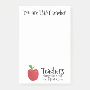 Post-it® La pomme rouge de citation inspirée de professeur