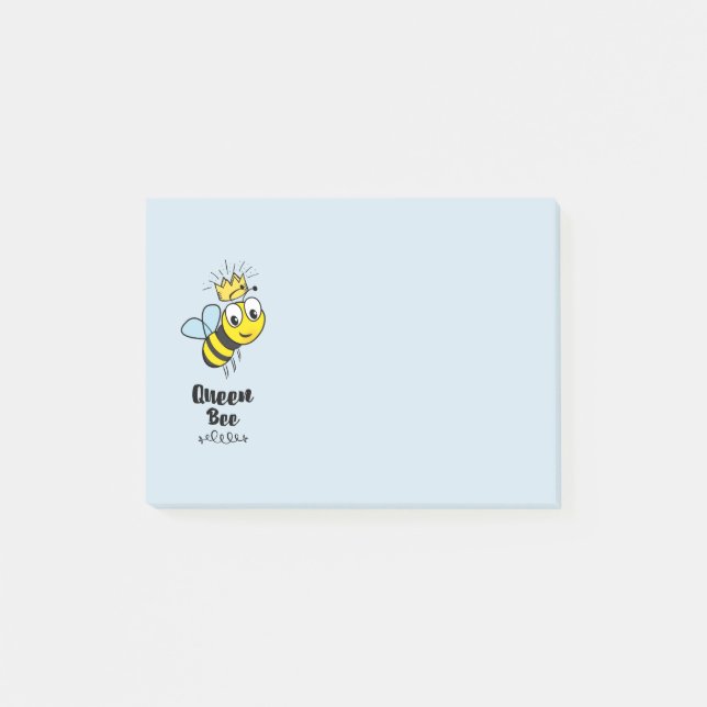Post-it® La reine Bee mignonne Bumble Bee avec Couronne (Devant)