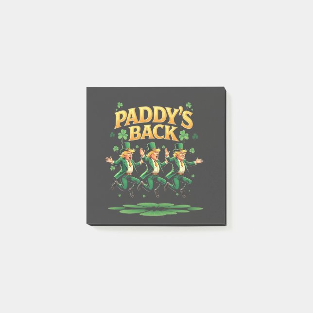 Post-it® La Saint-Patrick drôle de retour de Trump Léopard  (Devant)