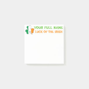 Post-it® La Saint-Patrick Irlande Drapeau Trèfle Nom person