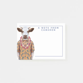 Post-it® La vache à chemise hawaïenne | ajoutent votre nom