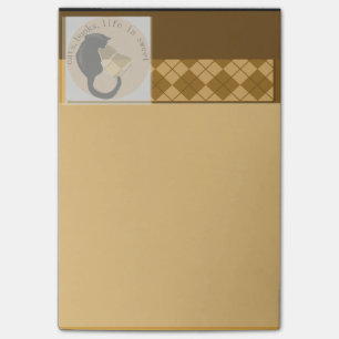 Post-it® La vie de livres de chats est grande note douce de