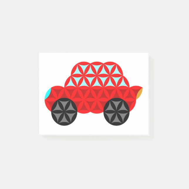 Post-it® La Voiture De Vie - Formes Sacrées A3, Rouge. (Devant)