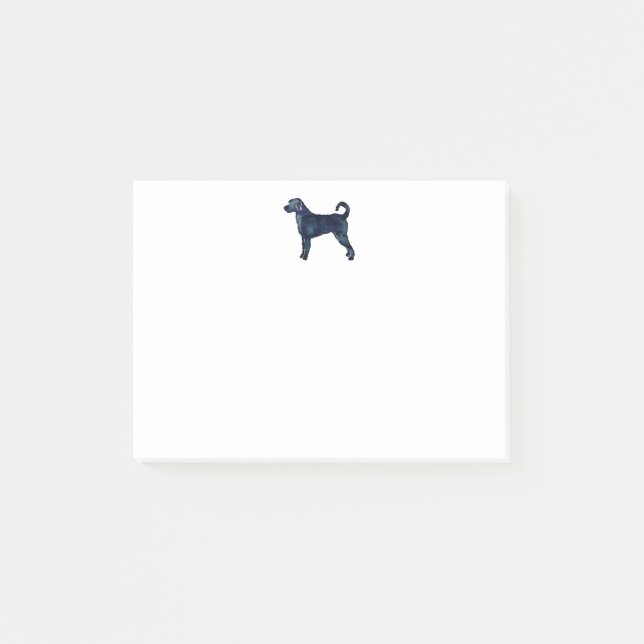 Post-it® Labradoodle Chien race Silhouette Aquarelle noire (Devant)