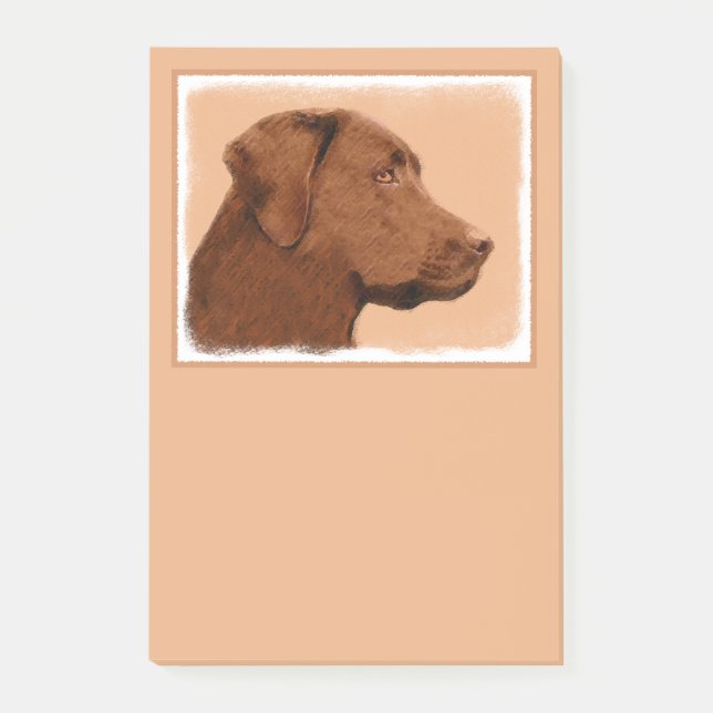 Post-it® Labrador Retriever (Chocolat) Peinture - Chien Art (Devant)