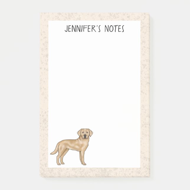 Post-it® Labrador Retriever Labrador Jaune Nom Personnalisé (Devant)
