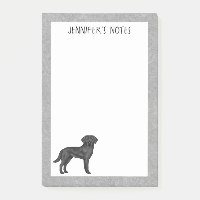 Post-it® Labrador Retriever noir Lab Dog Nom personnalisé G (Devant)