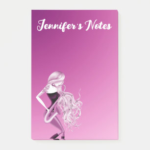 Post-it® Lady Saxophoniste musicienne rose