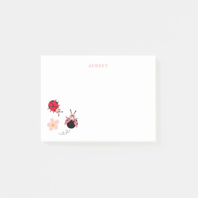 Post-it® Ladybugs et fleurs (Devant)
