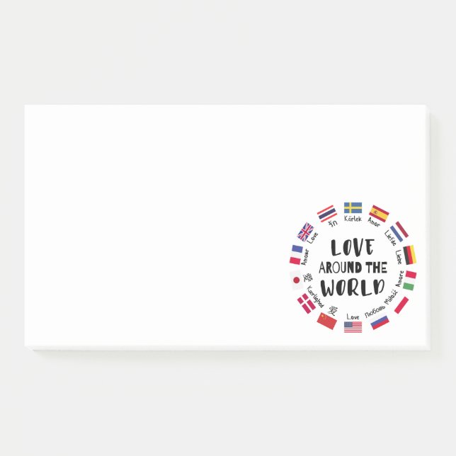Post-it® L'amour autour des langues du monde  (Devant)