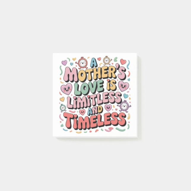 Post-it® L'amour d'une mère est illimité et intemporel (Devant)