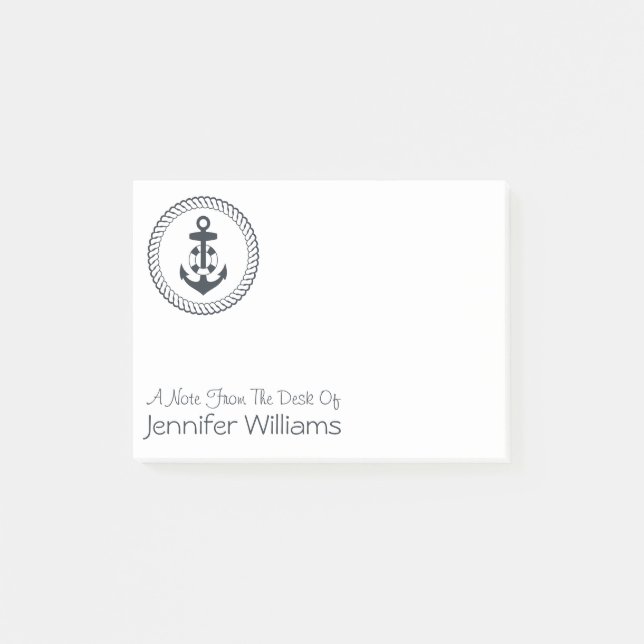 Post-it® L'Ancre mignonne | ajoutent votre nom (Devant)