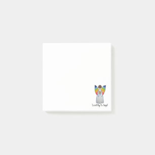 Post-it® L'ange d'aquarelle avec l'arc-en-ciel s'envole