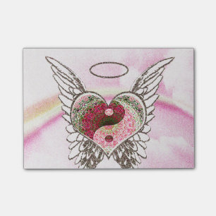 Post-it® L'ange de coeur de Yin Yang s'envole l'aquarelle