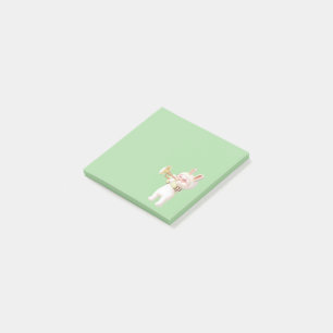 Post-it® Lapin bébé trompettiste avec oiseau dans un jardin