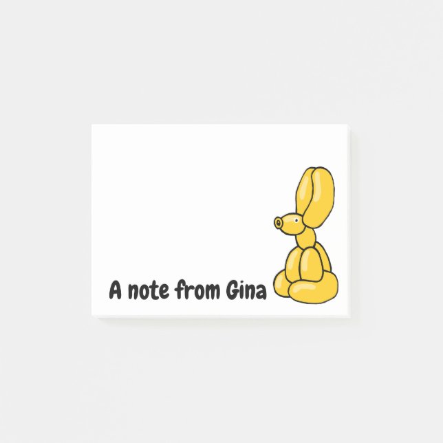 Post-it® Lapin de bunny jaune amusant (Devant)