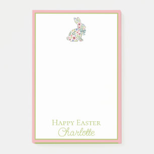 Post-it® Lapin de Pâques aux fleurs sauvages roses et bleue
