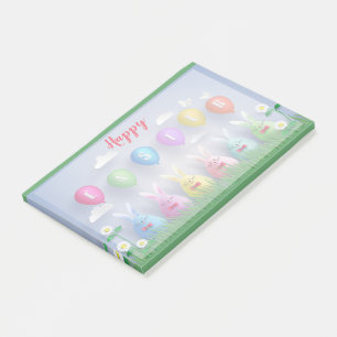 Post-it® Lapin floral de vacances de Pâques Heureux