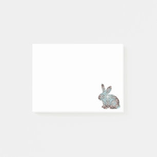 Post-it® Lapin Mandala Chocolat et Blues