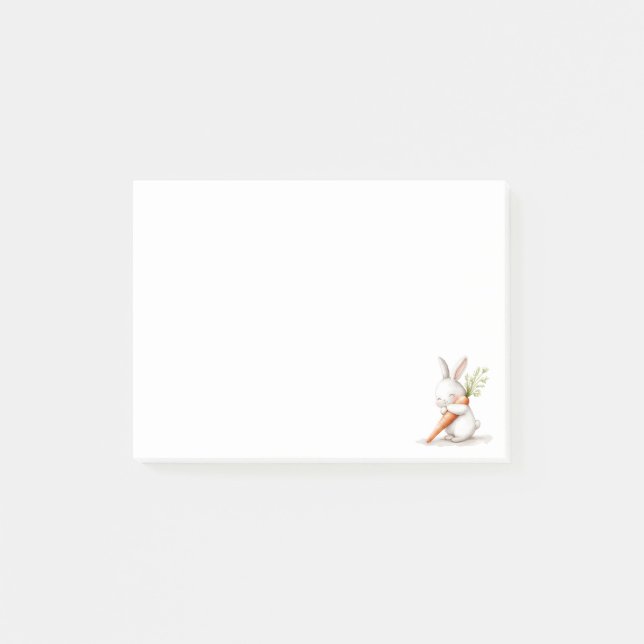 Post-it® Lapin mignon à l'aquarelle Carotte Amour  (Devant)