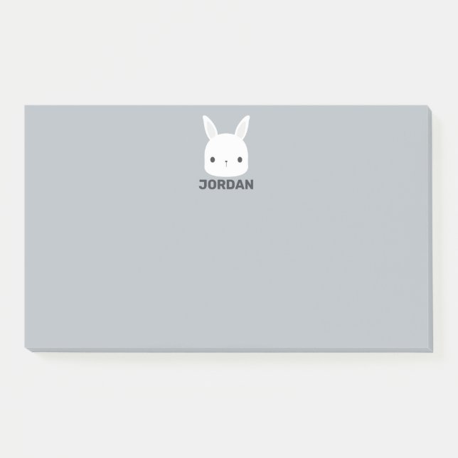 Post-it® Lapin Mignon avec Nom Personnalisé (Devant)