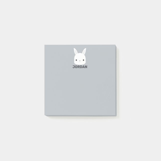 Post-it® Lapin Mignon avec Nom Personnalisé (Devant)