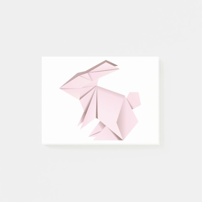 Post-it® Lapin rose d'origami (Devant)