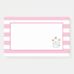 Post-it® Lapins mignons avec des pâquerettes et des papillo