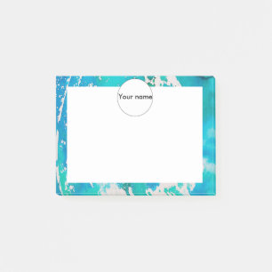 Post-it® L'aquarelle blanche bleue éclabousse