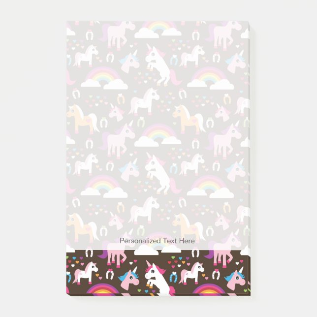 Post-it® l'arc-en-ciel de licorne badine le cheval (Devant)