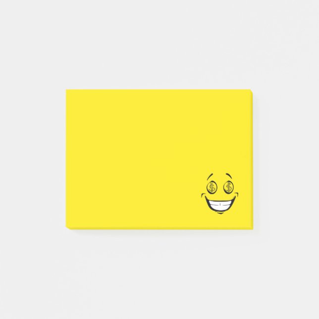 Post-it® L'argent avide observe le visage jaune (Devant)