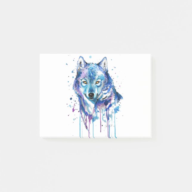 Post-it® L'art graphique du loup bleu (Devant)