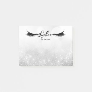 Post-it® Lashes Eyelashes Silver Sparkle Glam Personnalisé