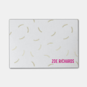 Post-it® Lashes Or & Magenta Nom Personnalisé