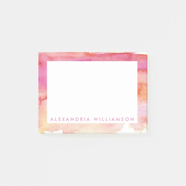 Post-it® Lavage rose et orange moderne (Devant)