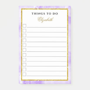 Post-it® Lavande De Marbre De Glam Purple Gold Girls To Do