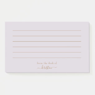 Post-it® Lavande du bureau de Lined personnalisé