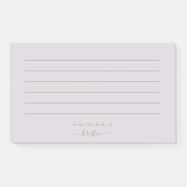 Post-it® Lavande du bureau de Lined personnalisé (Devant)