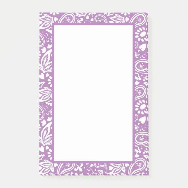 Post-it® Lavande et blanc Paisley Patterned Jolie (Devant)
