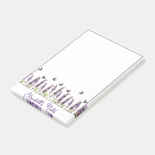 Post-it® Lavande et papillons personnalisés (Incliné)