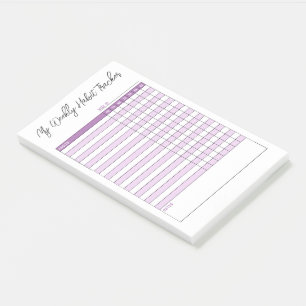 Post-it® Lavande Minimaliste Purple Weekly Habit Tracker