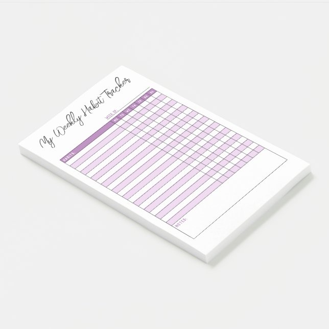 Post-it® Lavande Minimaliste Purple Weekly Habit Tracker (Incliné)