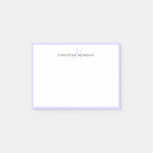 Post-it® Lavender simple chic minimaliste nom monogramme