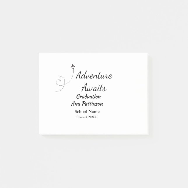 Post-it® L'aventure attend le diplôme ajouter le nom année  (Devant)